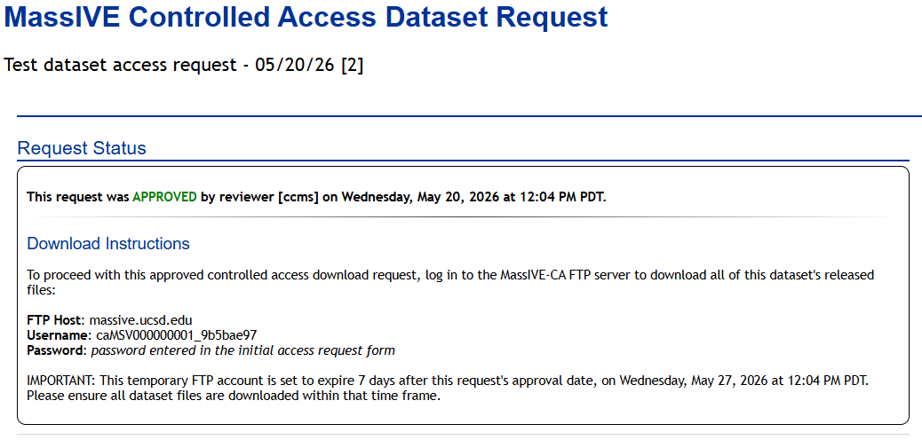 MassIVE-CA_approved_access_request